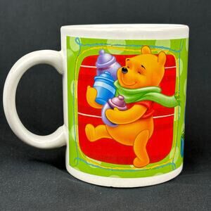 Vintage Winnie the Pooh Tigger Piglet Christmas Holiday Disney Gift Coffee Mug